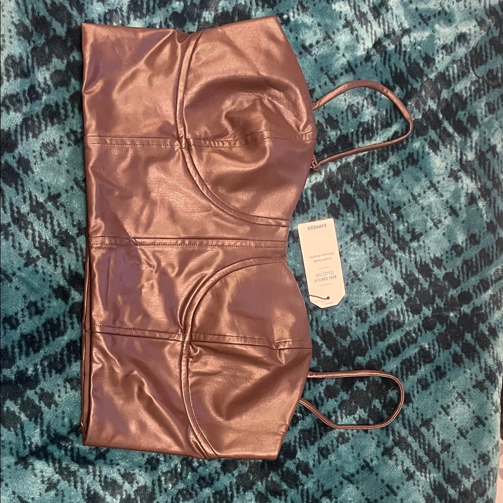 NWT Express Shiny Copper Bustier Top XL
